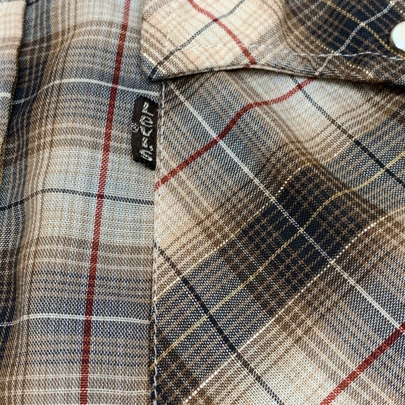 Vintage Levi's Western Shirt Brown Gold Thread Med - Picture 4 of 8